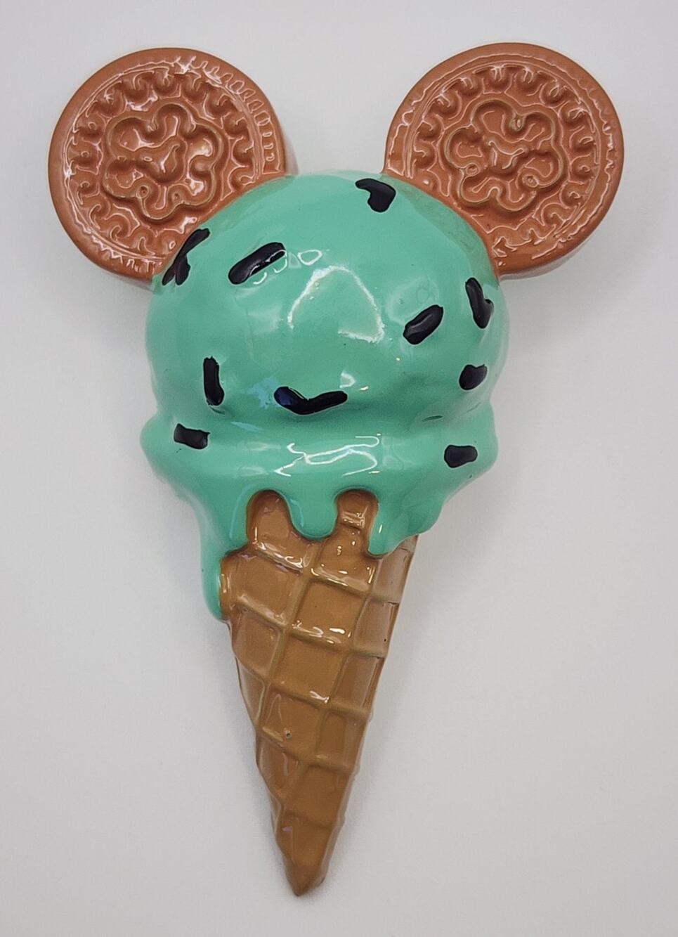 Mouse Ears Ice Cream Brooch Green Mint Chip Ice Cream Acrylic Resin